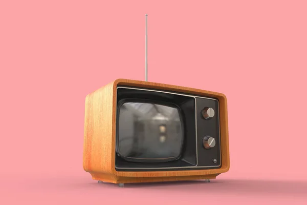 Retro telewizja. Klasyczna telewizja. 3d renderowanie. — Zdjęcie stockowe