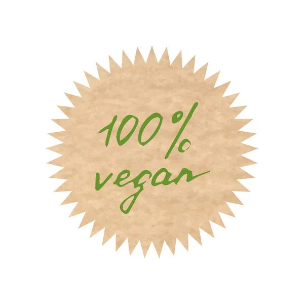 100 Vegan Sinal Vetorial Ilustração Desenhada Mão — Vetor de Stock