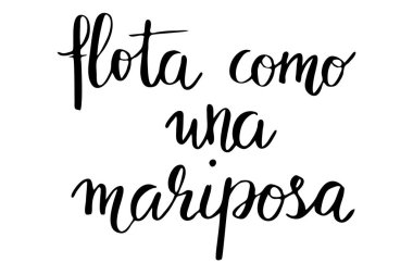 İspanyolca bir kelebek gibi sokar. El yazısı siyah metin isolat