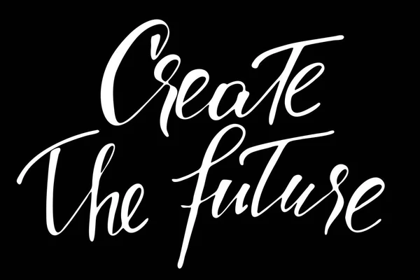 Create Future Handwritten White Text Black Background Vector Words Different — 스톡 벡터