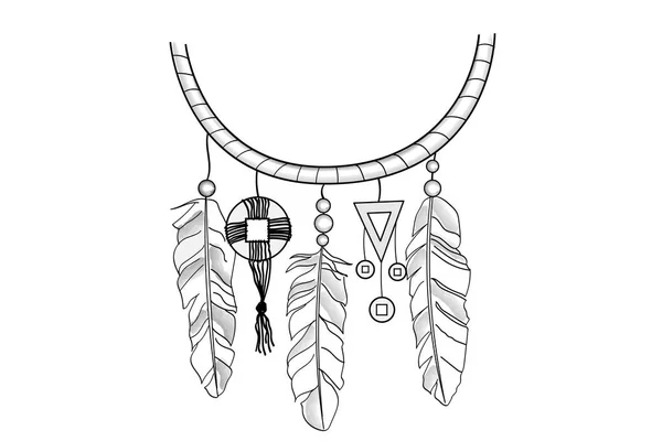 Vektor Illustration Inhemska Amerikanska Indianer Och Maya Aztec Stam Tatuering — Stock vektor