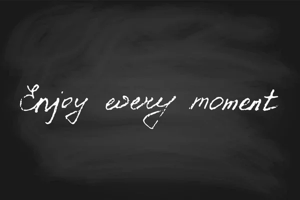 Enjoy Every Moment Handwritten Text Chalk Style Vector — Stok Vektör