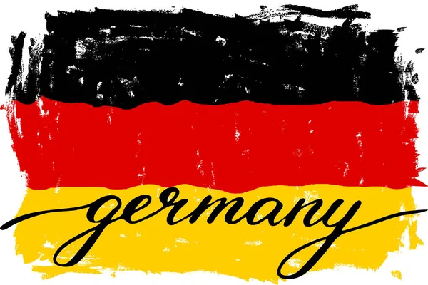 Germany German Flag Grunge Handwriting Vector True Colors Flag — 图库矢量图片