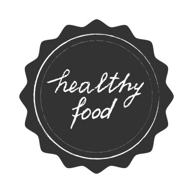 Healthy food, vector sign, hand-drawn illustration in chalk style 