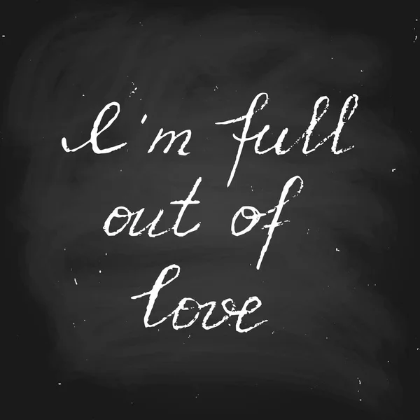 Vector Handwritten Text Chalk Style Full Out Love — Stock vektor