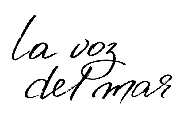 A voz do mar em espanhol. Texto preto manuscrito isolado —  Vetores de Stock