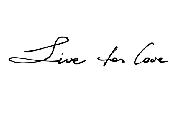 Live Love Handwritten Black Text White Background Vector — ストックベクタ