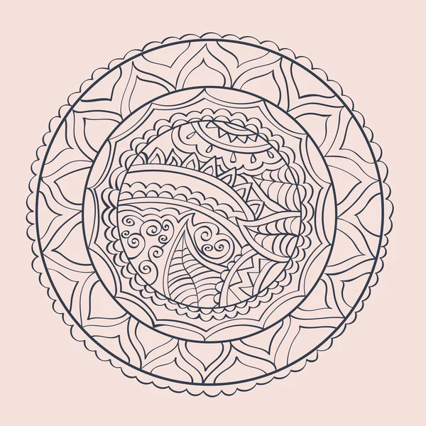 Hand Drawn Mandala Mehndi Style Vector — 图库矢量图片