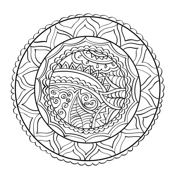 Kézzel Rajzolt Vektoros Mandala Könyv Oldal Mandala Mandala Vázlat — Stock Vector