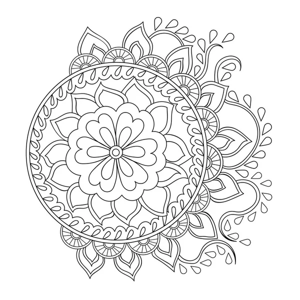 Hand Drawn Vector Mandala Book Page Mandala Coloring Book Outline — 图库矢量图片