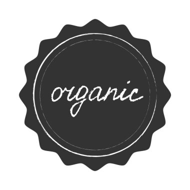 Organic, vector sign, hand-drawn illustration in chalk style