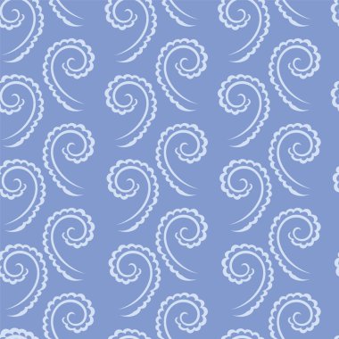 Vector seamless pattern with indian elements in blue colors. Elements are hidden under mask, not cut off. Contour is smooth. Swatch is in the panel. Perfect for wallpaper, textile print 