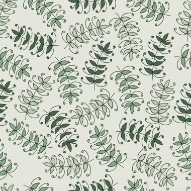 Floral seamless pattern. Abstract hand-drawn branches. Stylized flora, vector