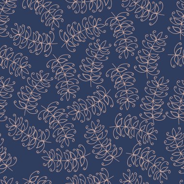 Vector seamless pattern with abstract floral elements. Elements are hidden under mask, not cut off. Contour is smooth. Swatch is in the panel. Perfect for wallpaper, textile print 