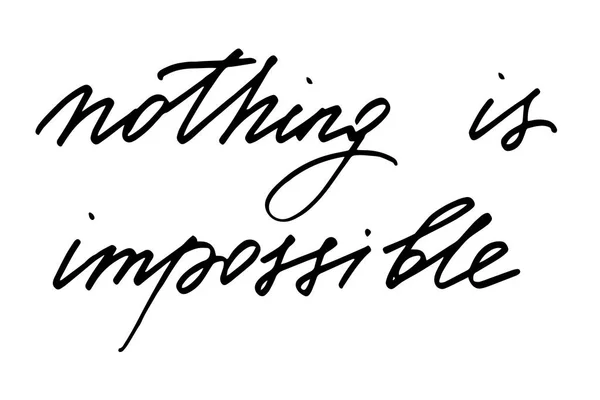 Nothing Impossible Handwritten Black Text Isolated White Background Vector Each — 스톡 벡터