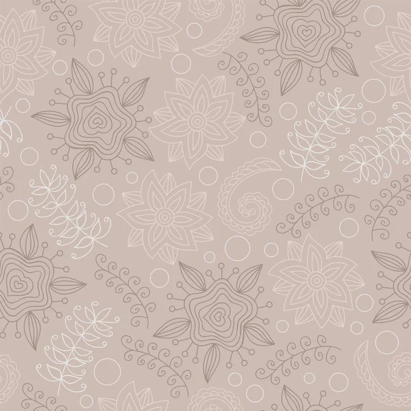 Hand-drawn floral elements. Seamless floral pattern, vector. Seamless pattern with flowers. Endless floral pattern, hand-drawn. Perfect for wallpapers, textile print.