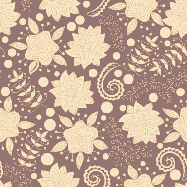 Florales Nahtloses Muster Endlose Textur Mit Blumen Vektorhintergrund Für Textil — Stockvektor