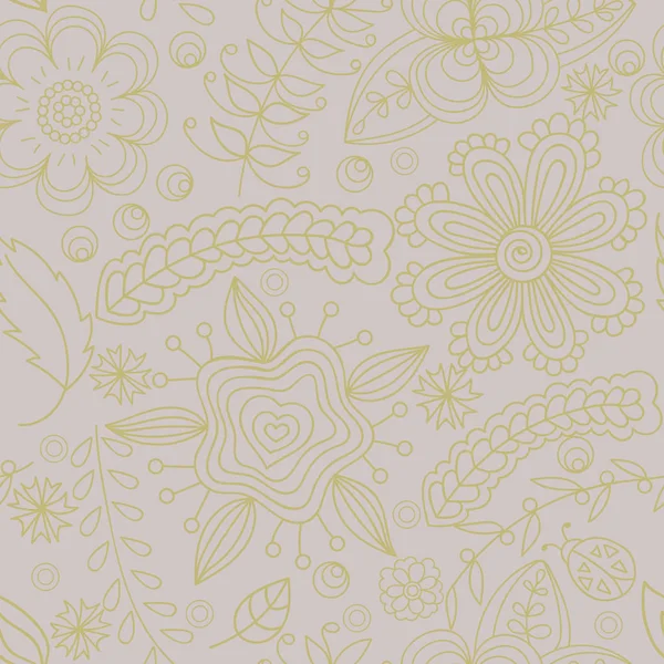 Vector seamless pattern with abstract floral elements. Elements are hidden under mask, not cut off. Contour is smooth. Swatch is in the panel. Perfect for wallpaper, textile print
