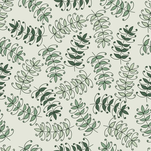 Floral Seamless Pattern Abstract Hand Drawn Branches Stylized Flora Vector — Stok Vektör