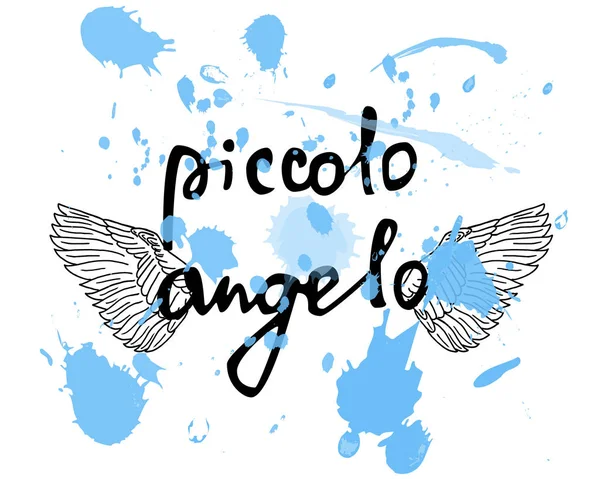 Ilustración vectorial con las palabras "angelito" en italiano y — Archivo Imágenes Vectoriales