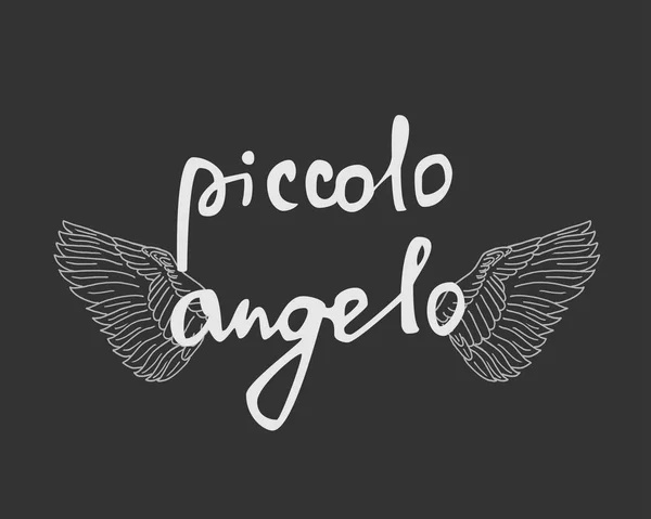 Ilustración vectorial con las palabras "angelito" en italiano y — Archivo Imágenes Vectoriales