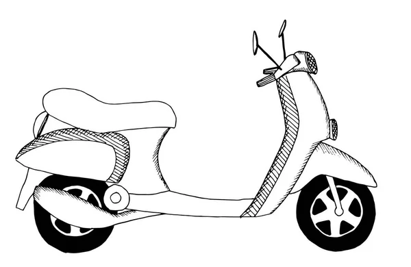 Scooter in doodle style, vector