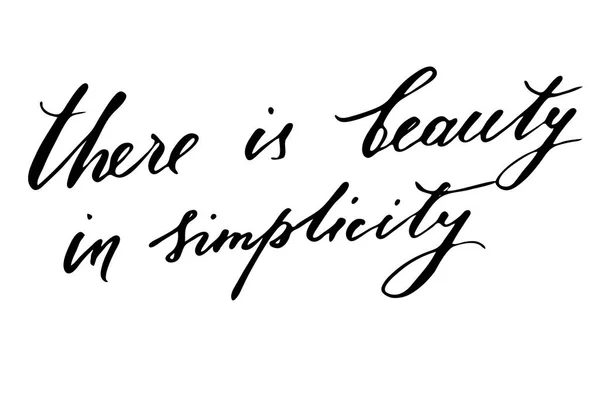 Beauty Simplicity Handwritten Black Text Isolated White Background Vector Each — 스톡 벡터