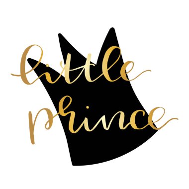 Çocuklar tişört baskısı tasarımı - el yazısıyla yazılmış modern el yazısı moda harfleri. Küçük Prens giysiler için el yazısı yazıyor. Çocuk rozeti, etiket, ikon. Kart, davetiye, doğum günü partisi için harika.