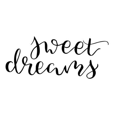 Tatlı rüyalar harfleri, vektör illüstrasyonu