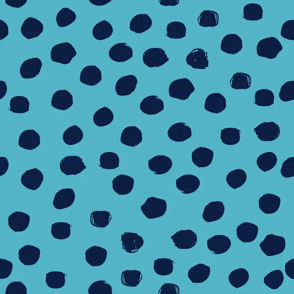 Motif Points Sans Couture Éléments Encre Dans Des Couleurs Bleues — Image vectorielle