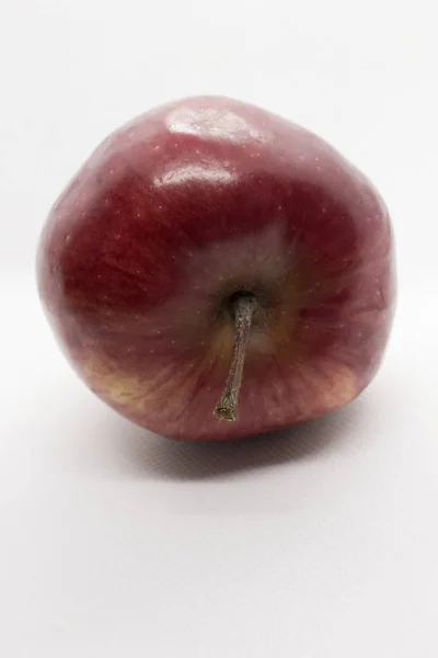 Detta Ett Fotografi Röd Apple Isolerad Vit Bakgrund — Stockfoto