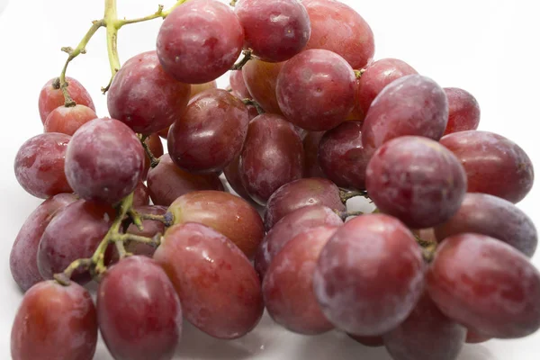 Photograph Red Grapes Isolated White Background — Stock Photo, Image