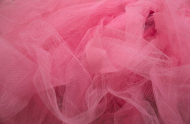 Bu Pembe Tulle Tutu 'nun yakın plan fotoğrafı.