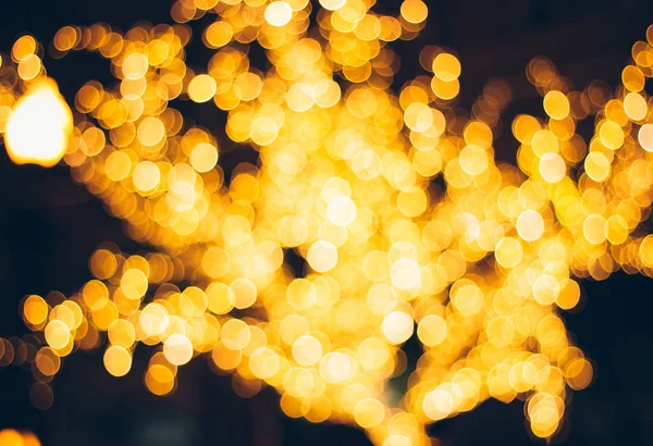 Sıcak Bokeh Noel süslemeleri sokak Arbat, Moskova, Rusya Federasyonu