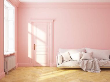 Klasik iç pembe roze kuvars kanepe