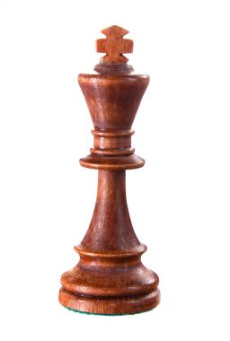 Beyaz arka plan üzerinde izole kral satranç şekil