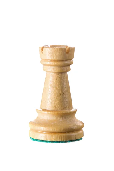 Zamek w szachach na białym tle na białym tle — Zdjęcie stockowe