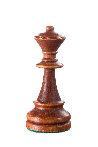 Królowa w szachach na białym tle na białym tle — Zdjęcie stockowe