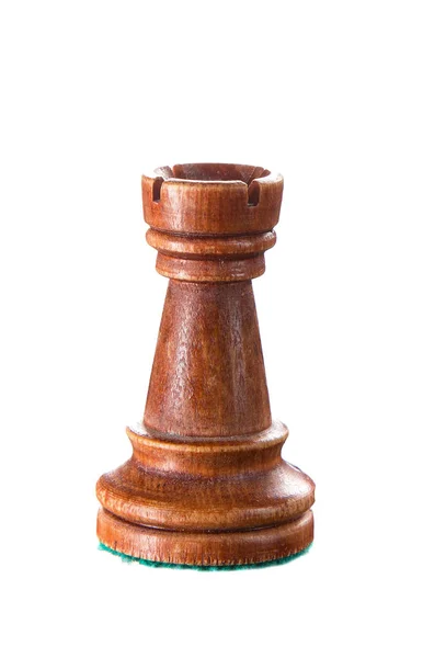 Castle sakk figura elszigetelt fehér background — Stock Fotó