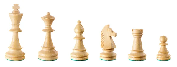 Zestaw figur szachowych izolowanych na białym tle — Zdjęcie stockowe