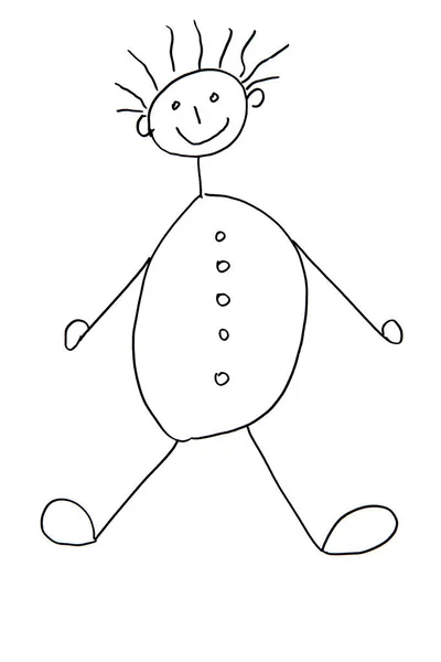 Çocuk küçük bir adam çizimi