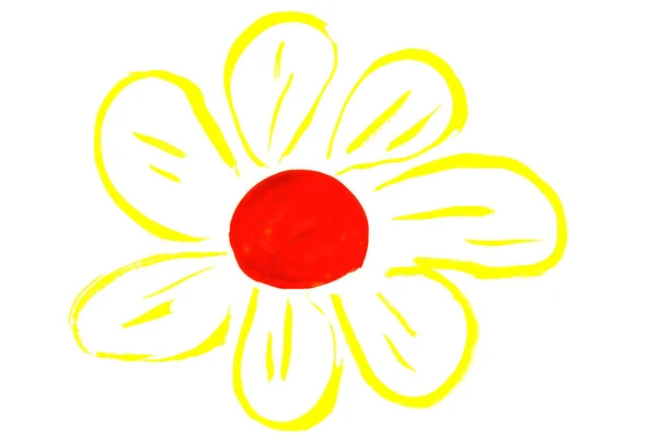 Dessin d'enfant d'une fleur — Photo