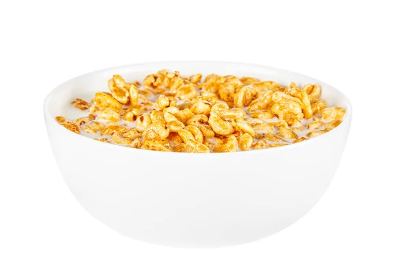 Honey cereals with milk for breakfast — Stock Photo, Image