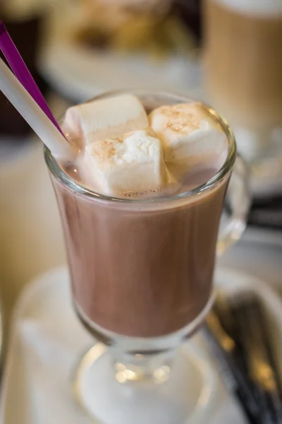 Cacao caliente con carne dulce blanca — Foto de Stock