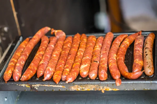 Raw Homemade Sausages Prepared Grill — Stock Photo, Image