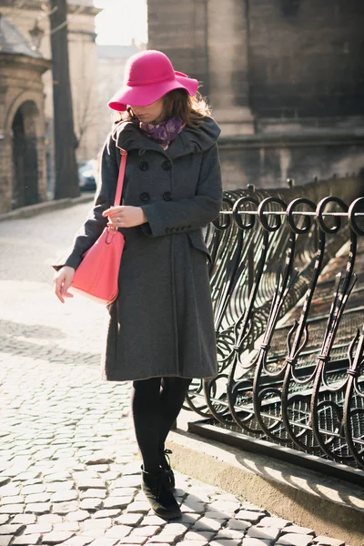 stock image the girl with the hat