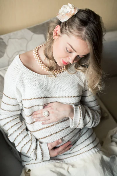 Портрет вагітної жінки — стокове фото