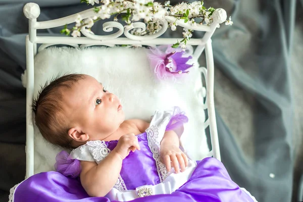 Newborn baby girl princess — Stock Photo, Image