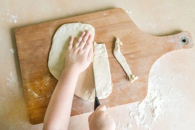 Çocuk el ham kesme hamur rulo