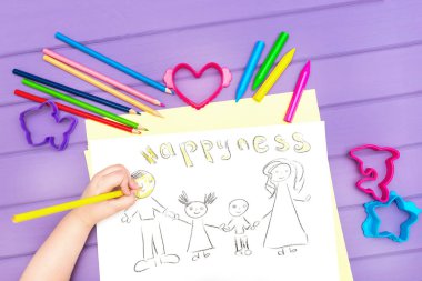 Childs'ın el boyalar kroki aile